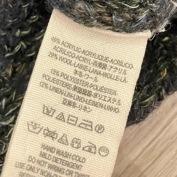 FREE PEOPLE Grey Knit Oversized Sweater Wool/linen Blend. - Picture 6 of 8